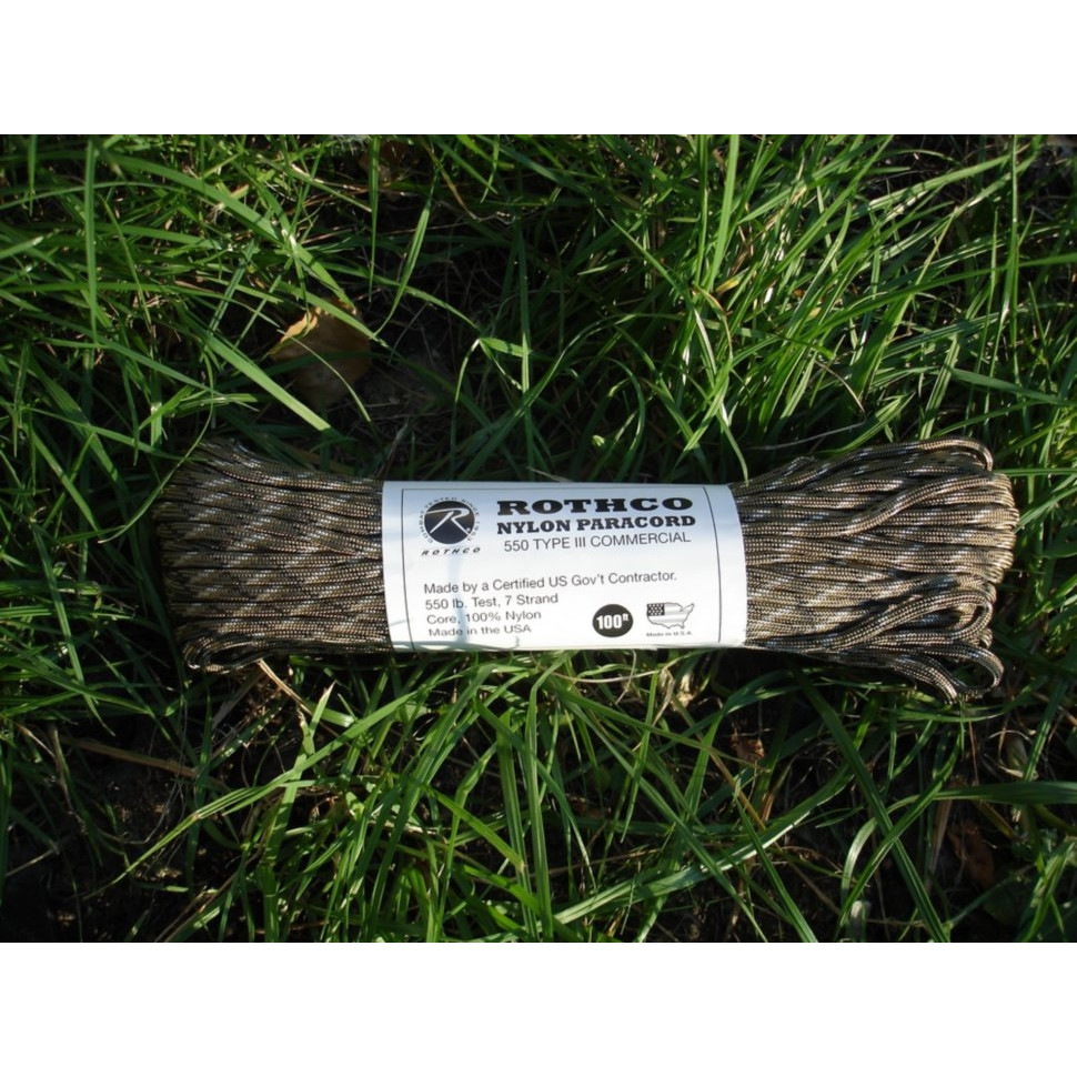 Паракорд Rothco Nylon Paracord 550 Type III (desert camo 182) в наявності