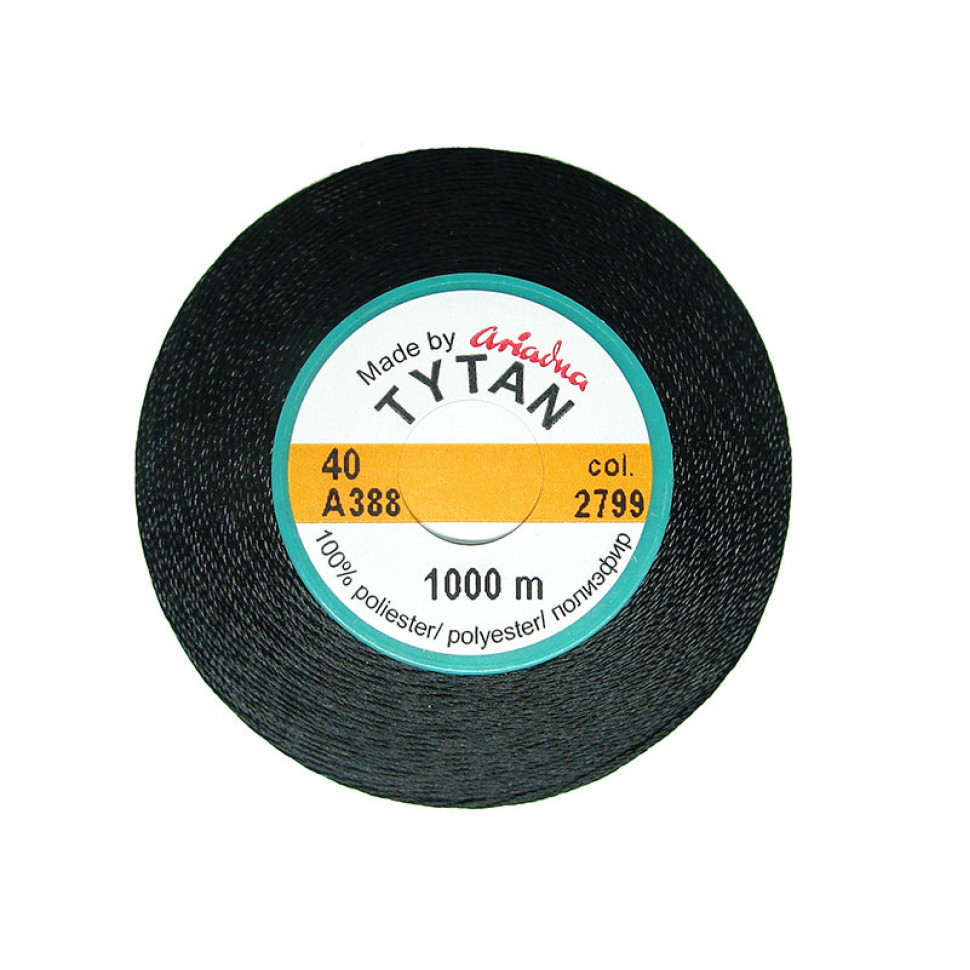 Нитки №40 TYTAN Ariadna (чёрный №2799) 1000м в наявності