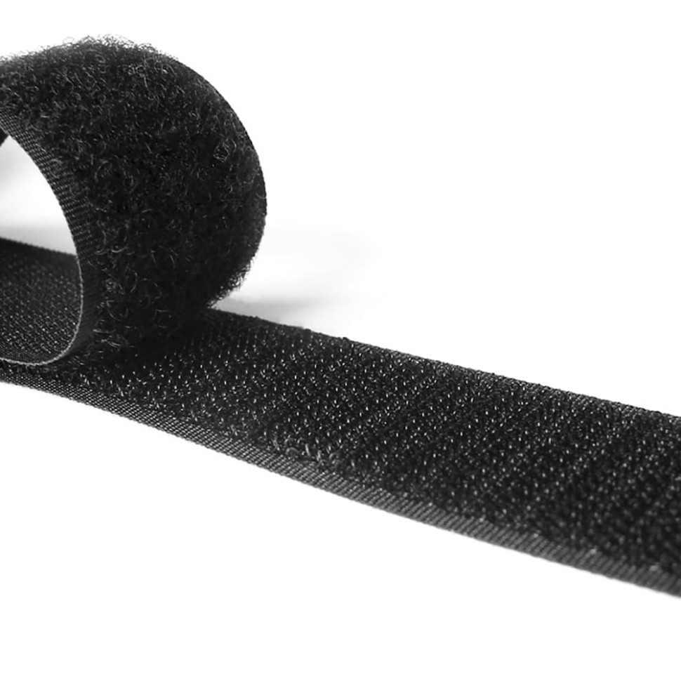 Липучка 38 мм VELCRO (гачок+петля) чорна в наявності