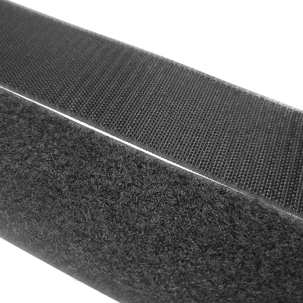 Липучка 50 мм VELCRO (гачок+петля) чорна в наявності