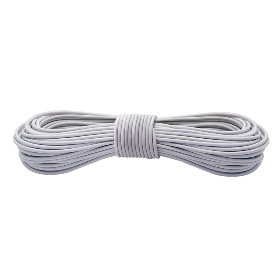 Резинка кругла 3 мм Shock cord (нейлон) біла в наявності