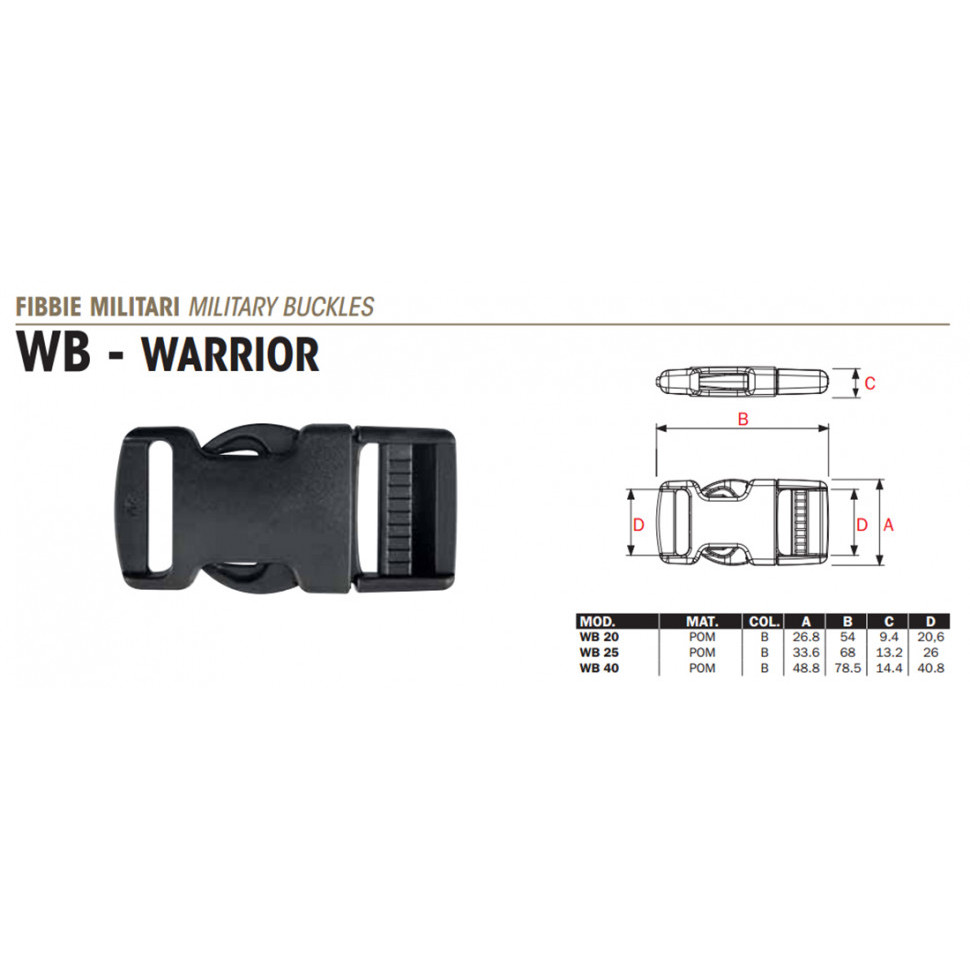 Фастекс 40 мм 2М (Warrior) чёрный в наличии