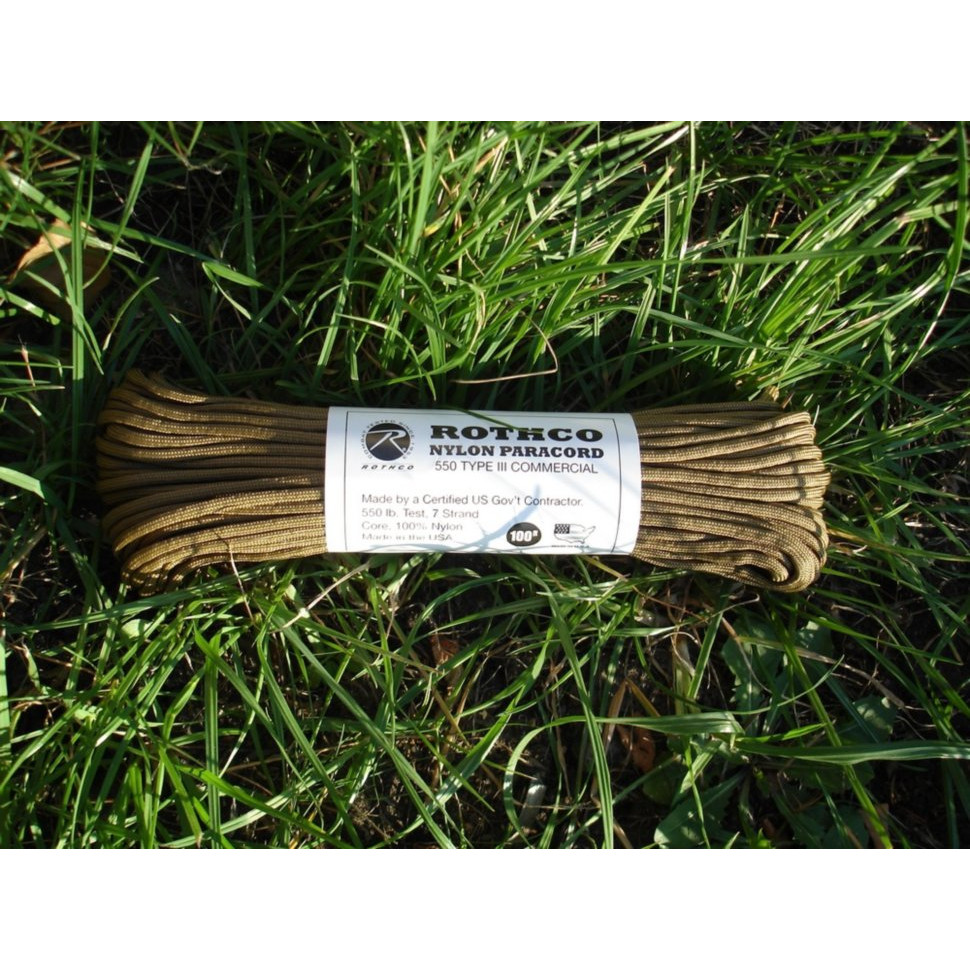 Паракорд Rothco Nylon Paracord 550 Type III (coyote brown 193) в наявності