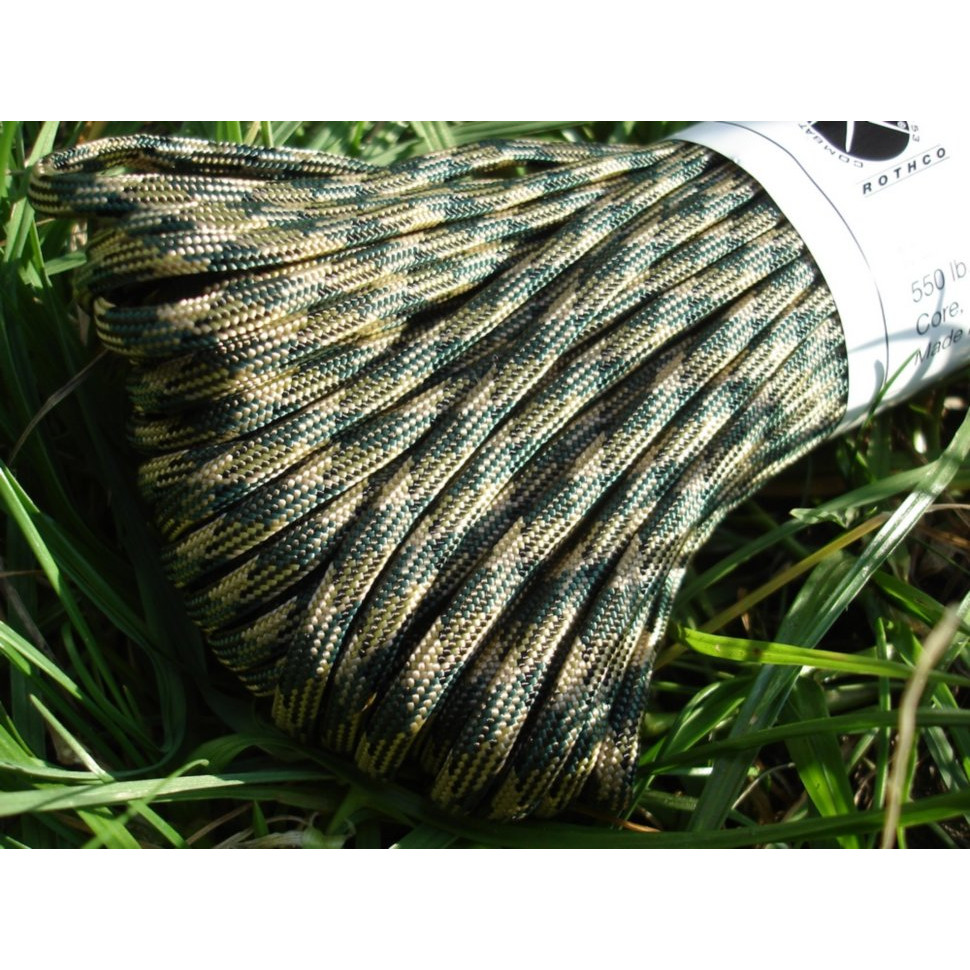Паракорд Rothco Nylon Paracord 550 Type III (woodland camo 323) в наявності