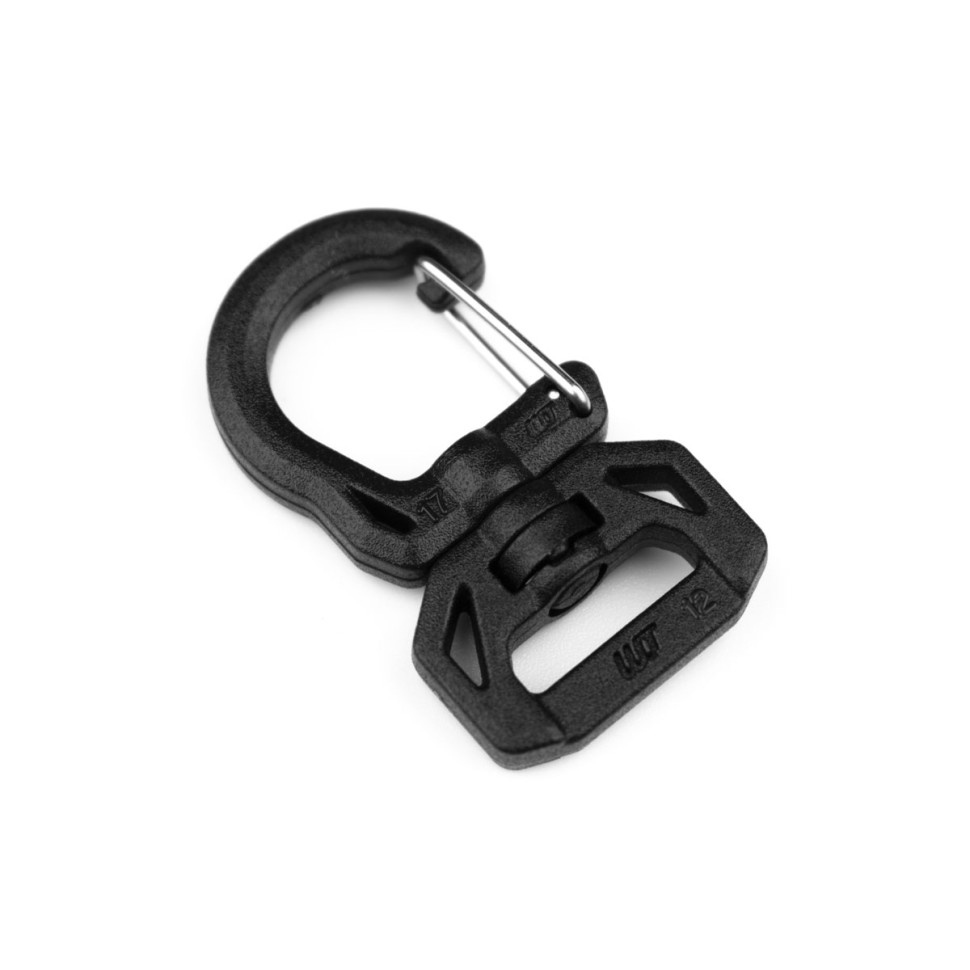 Карабін 10 мм Woojin (Swivel Key Round Hook) чорний в наявності