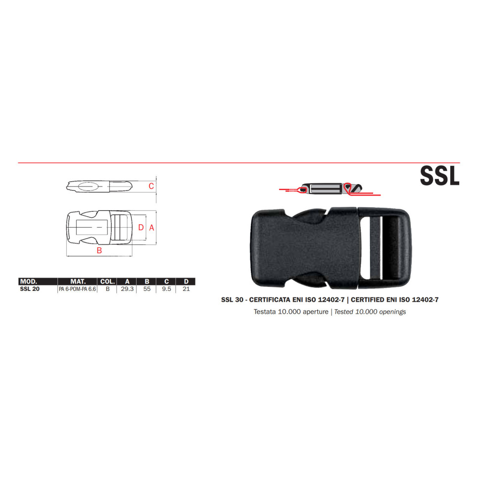 Фастекс 20 мм 2М (SSL/20) чёрный в наличии