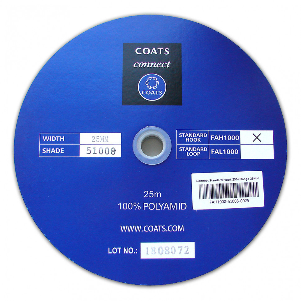 Стрічка контактна (липучка) 25 мм COATS Connect (олива 51008) в наявності