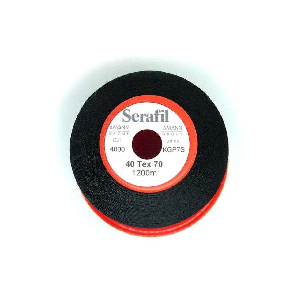 Нитки №40 Serafil AMANN (чёрный 4000) 1200м в наявності