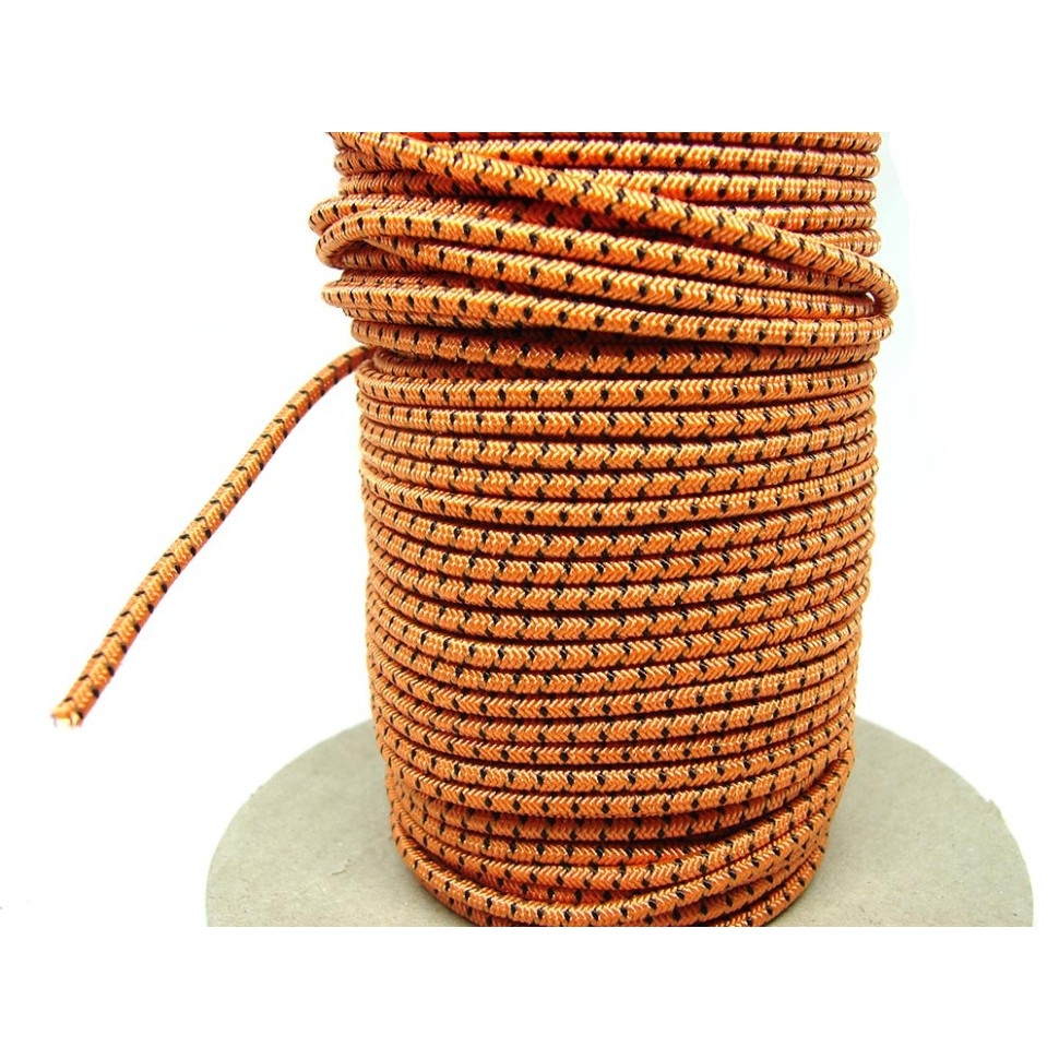 Резинка кругла 3 мм Shock cord (нейлон) orange-black в наявності