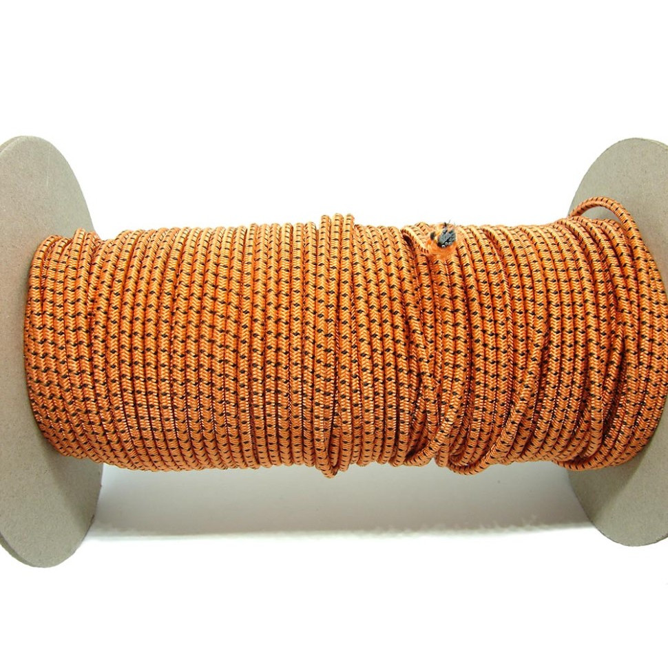 Резинка кругла 3 мм Shock cord (нейлон) orange-black в наявності