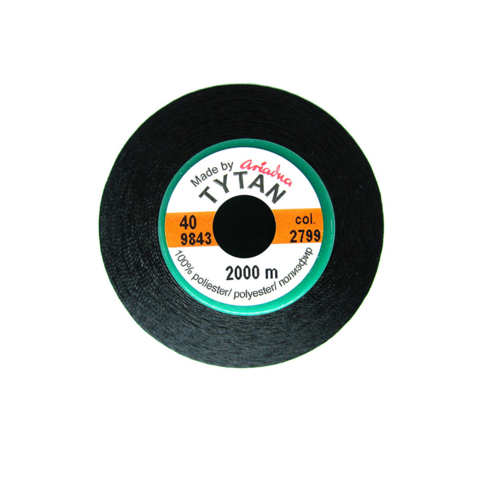Нитки №40 TYTAN Ariadna (чёрный №2799) 2000м в наявності