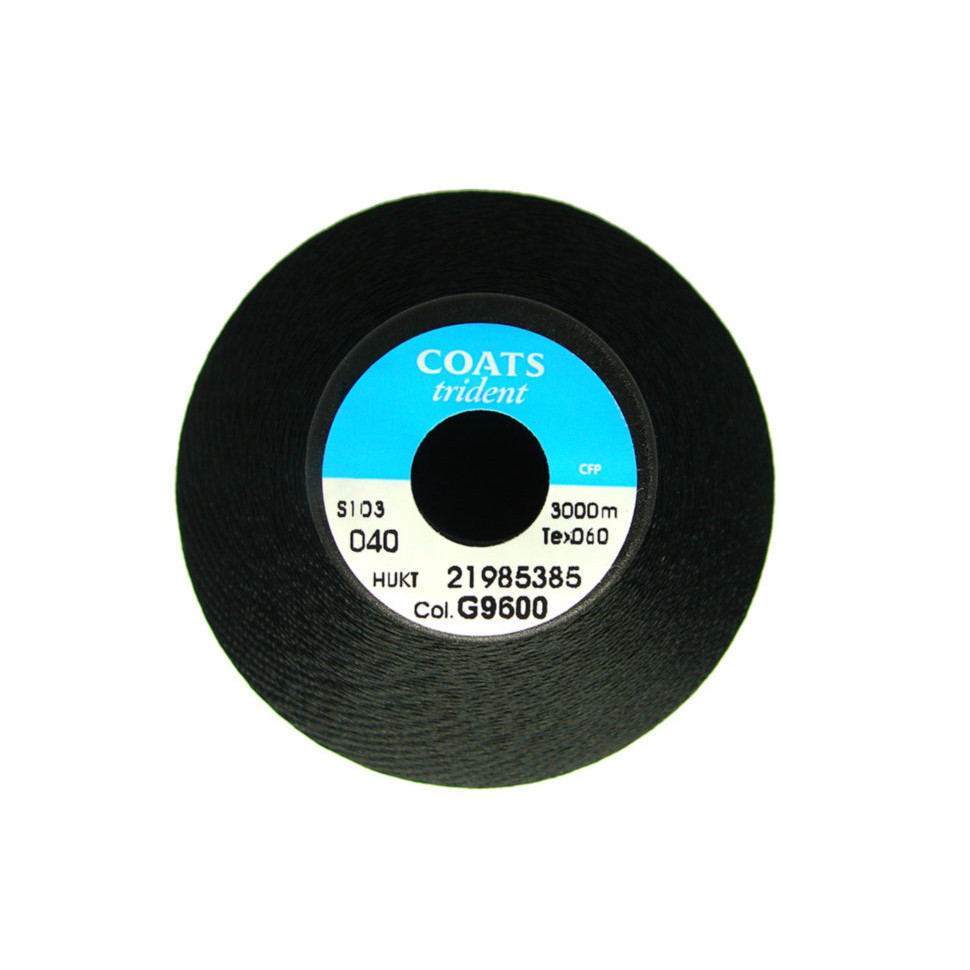 Нитки №40 Trident COATS (чёрный G9600) 3000м в наявності